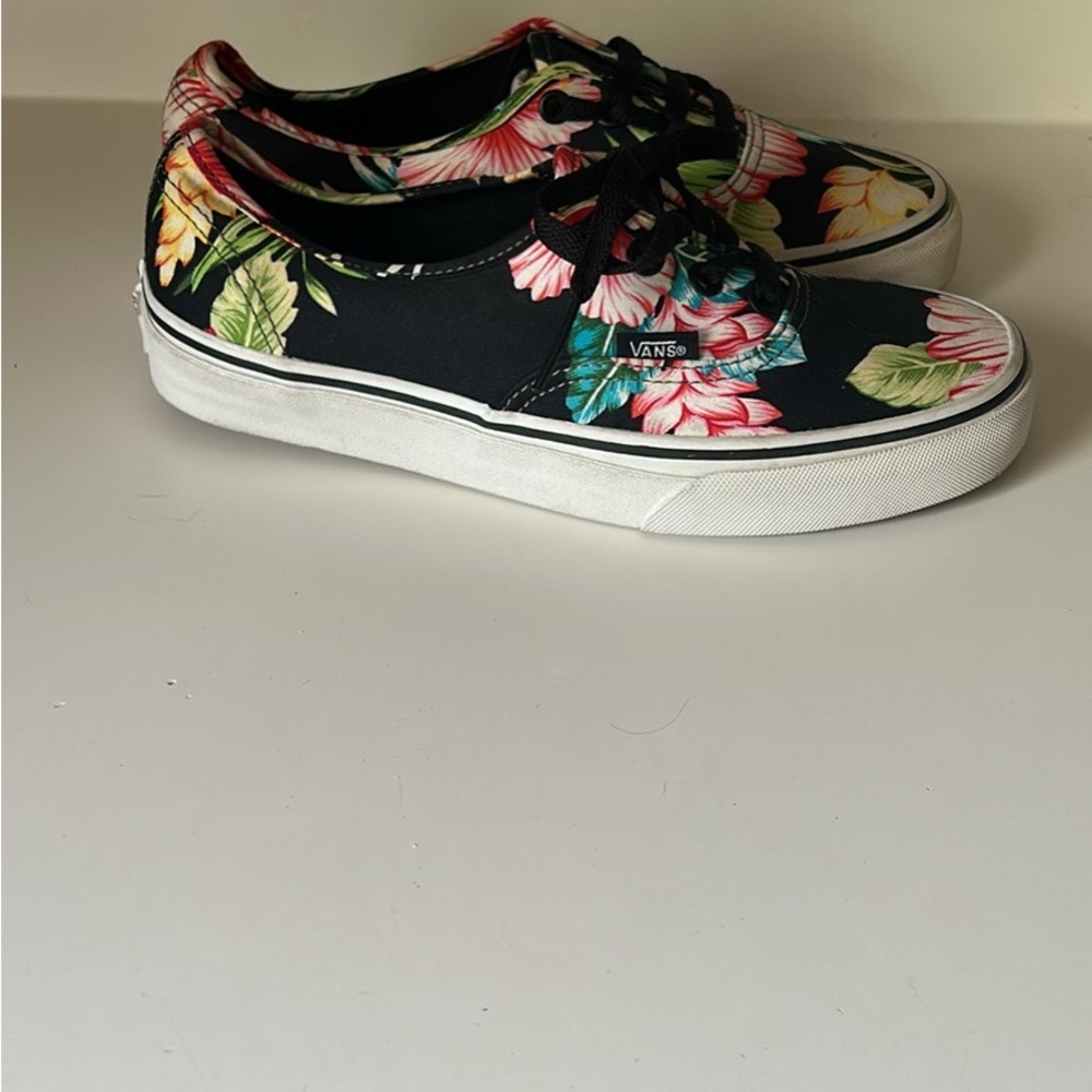 Vans Black Floral Canvas Sneakers